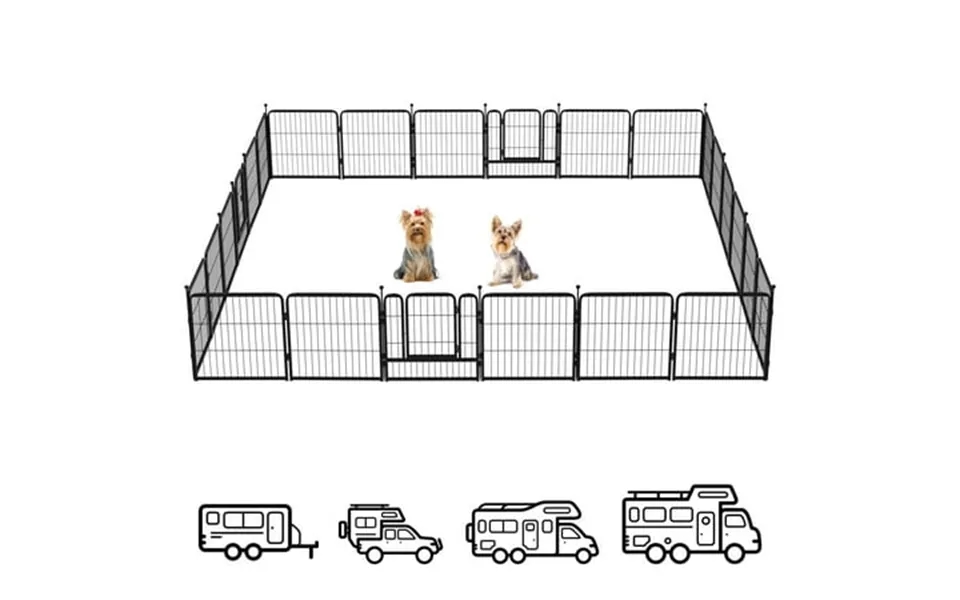 Fxw Instant Dog Playpen Portable Pet Fence For Outdoor Rv Trips And Camping 24inch 24 Panels For Puppy And Small Dogs Pa