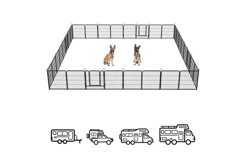 Fxw Instant Dog Playpen Portable Pet Fence For Outdoor Rv Trips And Camping 32inch 32 Panels For Small And Medium Dogs P