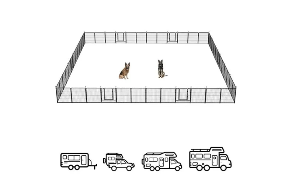 Fxw Instant Dog Playpen Portable Pet Fence For Outdoor Rv Trips And Camping 32inch 48 Panels For Small And Medium Dogs P