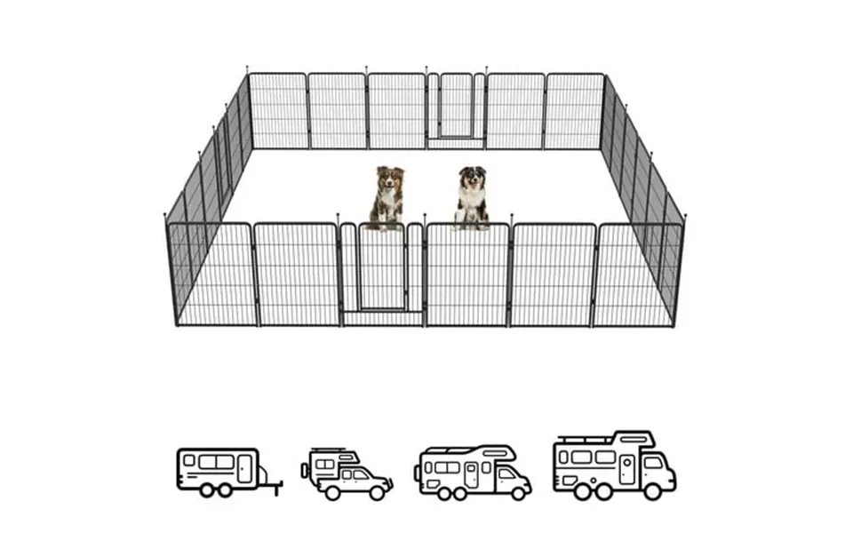 Fxw Instant Dog Playpen Portable Pet Fence For Outdoor Rv Trips And Camping 40inch 24 Panels For Medium And Large Dogs P