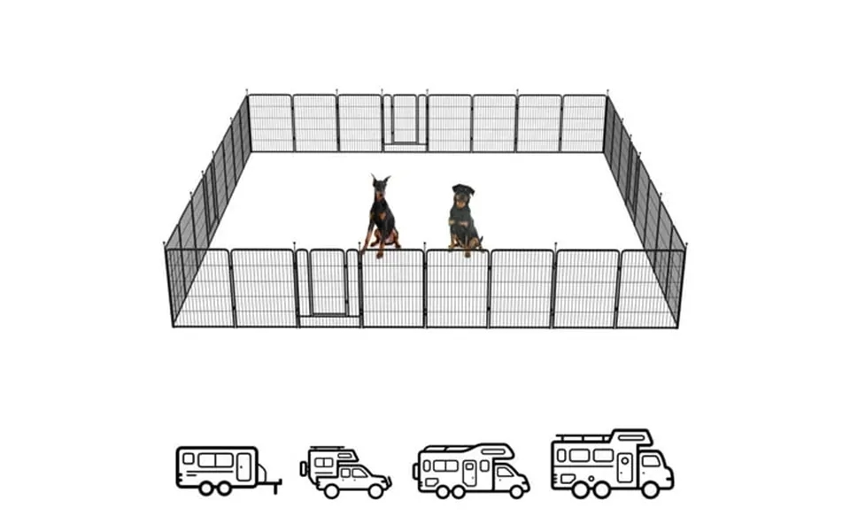 Fxw Instant Dog Playpen Portable Pet Fence For Outdoor Rv Trips And Camping 40inch 32 Panels For Medium And Large Dogs P