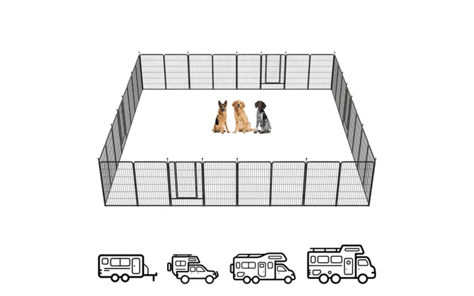 Fxw Instant Dog Playpen Portable Pet Fence For Outdoor Rv Trips And Camping 45inch 32 Panels For Large Dogs Patented
