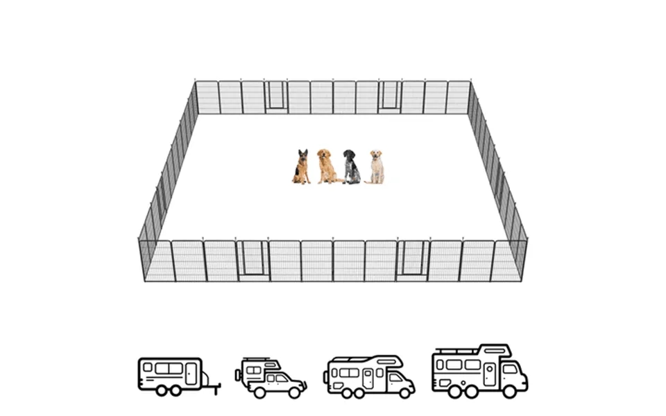 Fxw Instant Dog Playpen Portable Pet Fence For Outdoor Rv Trips And Camping 45inch 48panels For Large Dogs Patented