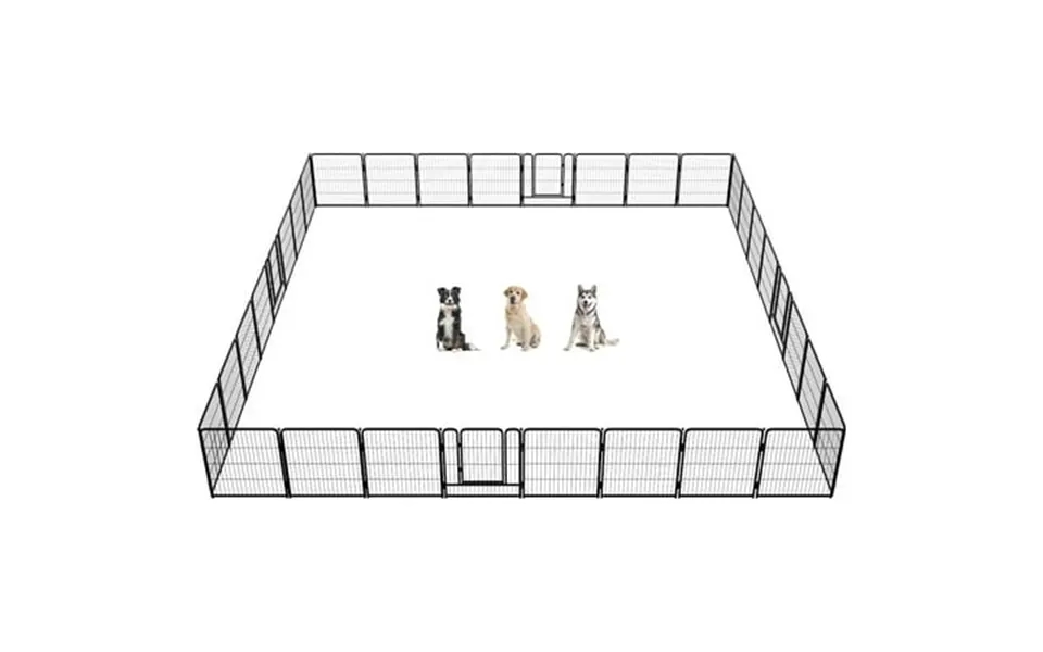 Fxw Rollick Dog Playpen For Courtyard Rv Camping 32 32 Panels For Medium Dogs Black