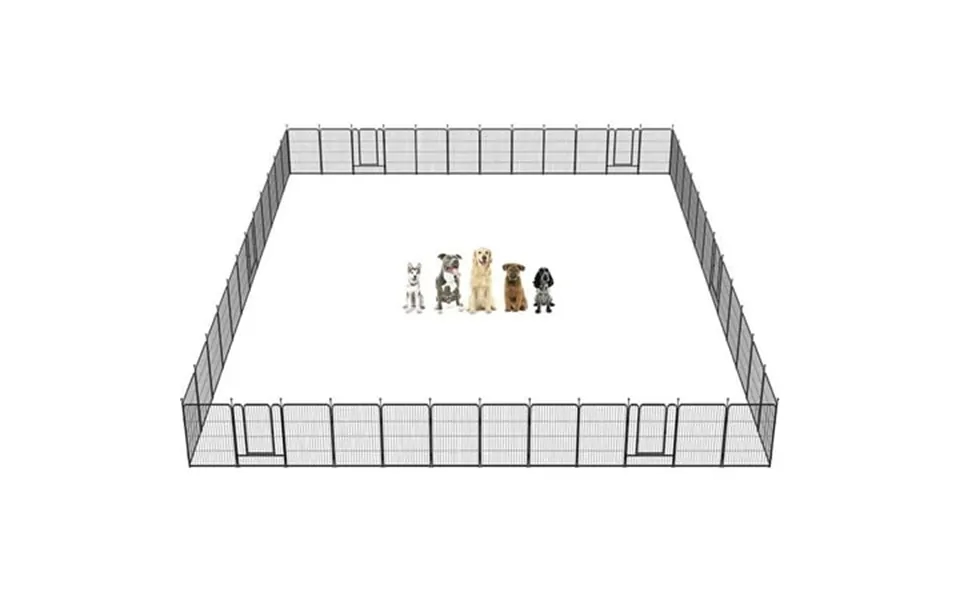 Fxw Rollick Dog Playpen For Courtyard Rv Camping 32 48 Panels For Medium Dogs Black