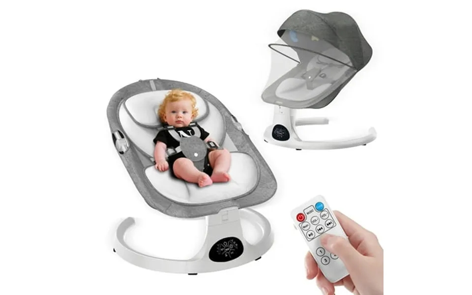 G Taleco Gear Baby Swing For Infants Portable Bouncer&rocker With 5 Speeds Bluetooth Control Gray