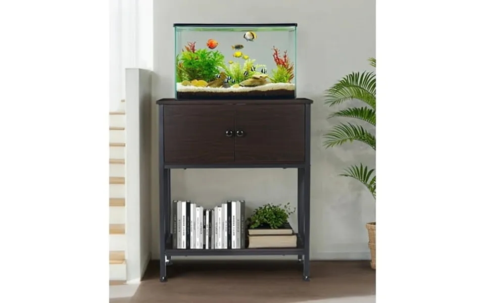Ga 29 Gallon Metal Fish Tank Stand Fish Stand With 2 Layers And Cabinet Turtle Tank Reptile Terrarium 500lbs Capacity Ad