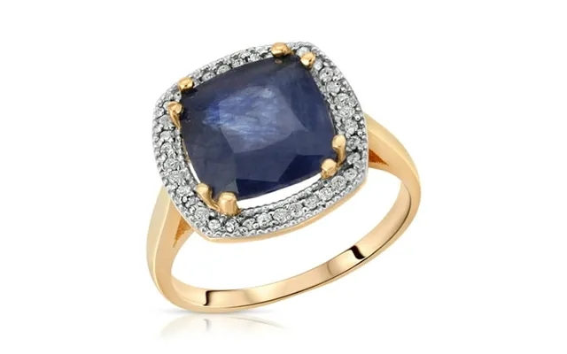 Galaxy Gold 14k Solid Yellow Gold Cushion Cut 5.9 Ctw Ring With Natural Diamonds And Natural Blue Sapphire 6 product image