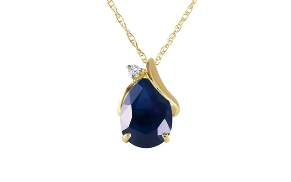 Galaxy Gold 2.53 Carat 14k 24 Solid Rose Gold Necklace With Natural Diamond And Pear-shaped Sapphire