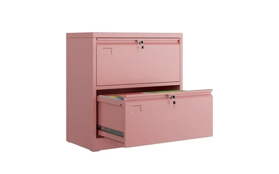 Gangmei 2 Drawers Metal Lateral File Cabinet With 2 Individual Locks Lockable Cabinet For Office And Home File Storage B