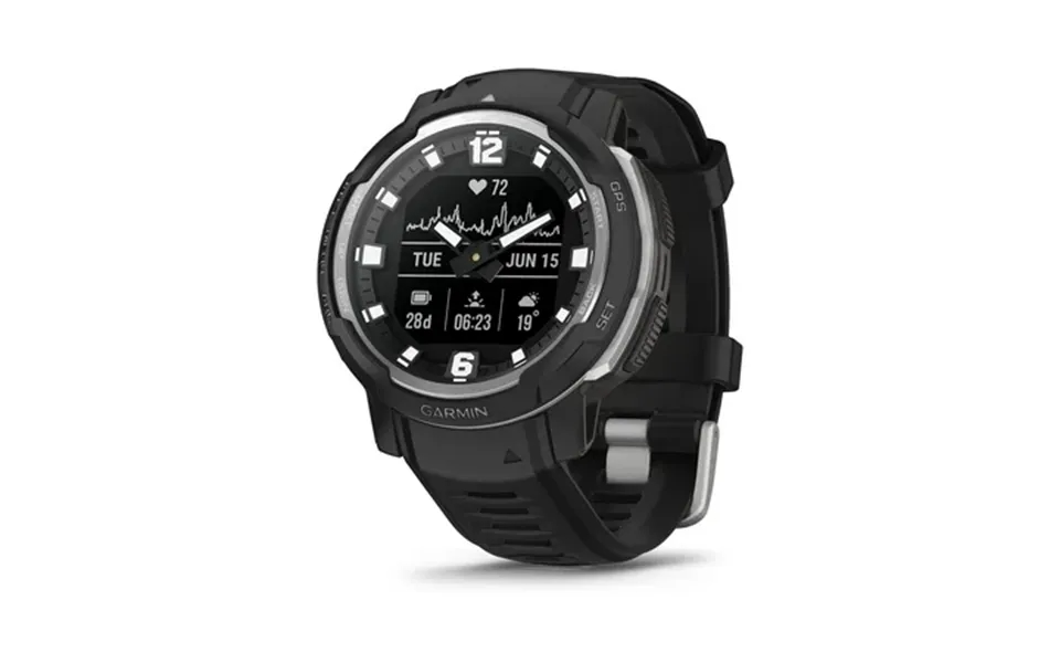 Garmin Instinct Crossover Rugged Hybrid Smartwatch Analog Hands And Digital Display Black