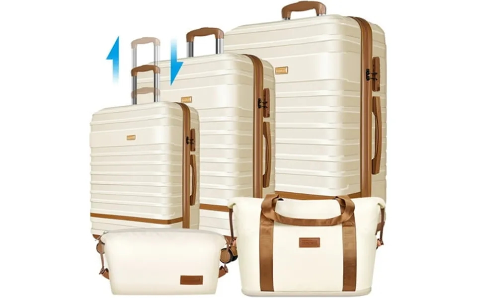 Gazily 5 Piece Luggage Sets And Travel Duffel Bag Abs Hardshell Hardside Checked Luggage With Tsa Lock And Double Spinne