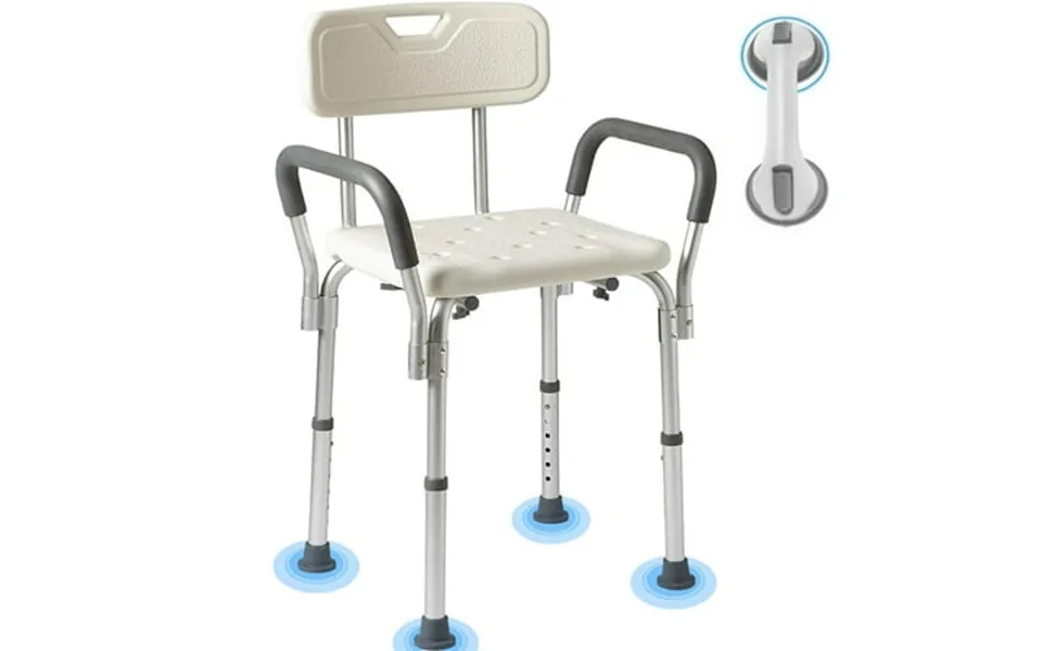 Gazily Bath Shower Stool Adjustable Height Aluminium Shower Chair For Bathing Showers And Tubs Safety White
