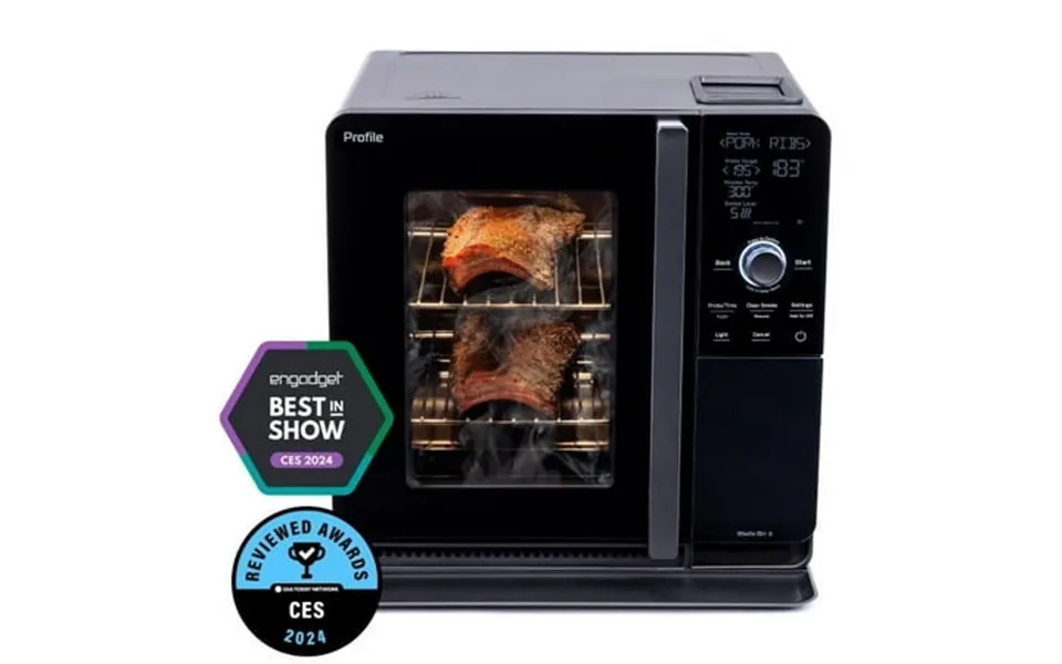 Ge Appliances Profile Wood Pellet Food Smoker With Active Smoke Filtration And Precision Smoke Control