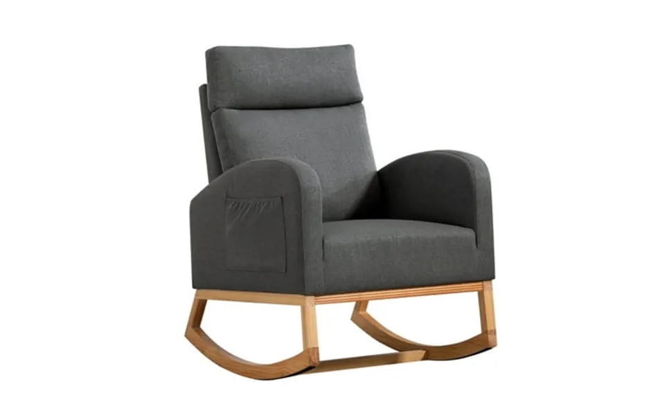 Geetinfly Rocking Chair Glider Chair Upholstered Armchair With High Back And Side Pockets Comfortable And Relaxing Singl