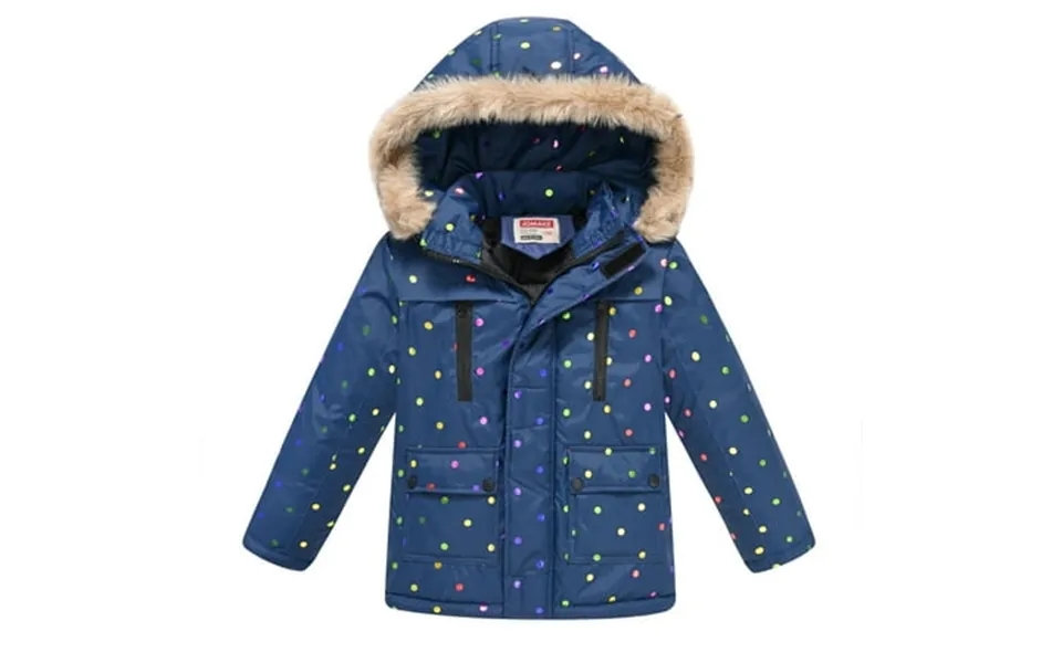 Geire Girl Winter Coats Heavyweight Hooded Graphic Print Jacket Kid Parka Fleece Snow Outwear