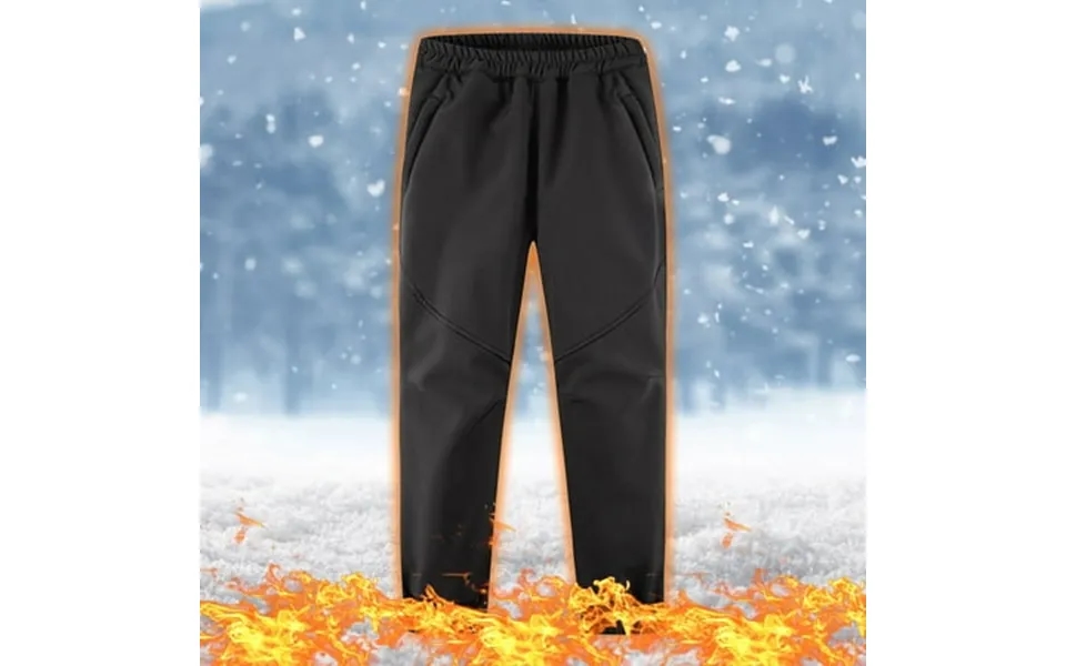 Geire Kids Snow Waterproof Pants Youth Fleece Lind Hiking Softshell Warm Insulated Ski Trousers 5-16 Years