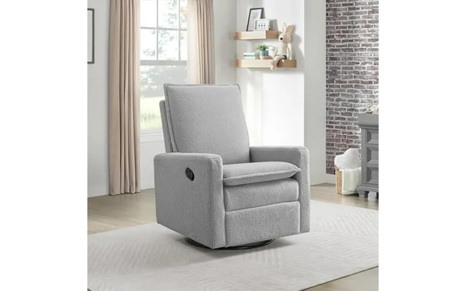 Gelloan Upholstered Swivel Glider And Recliner Nursery Chair Grey