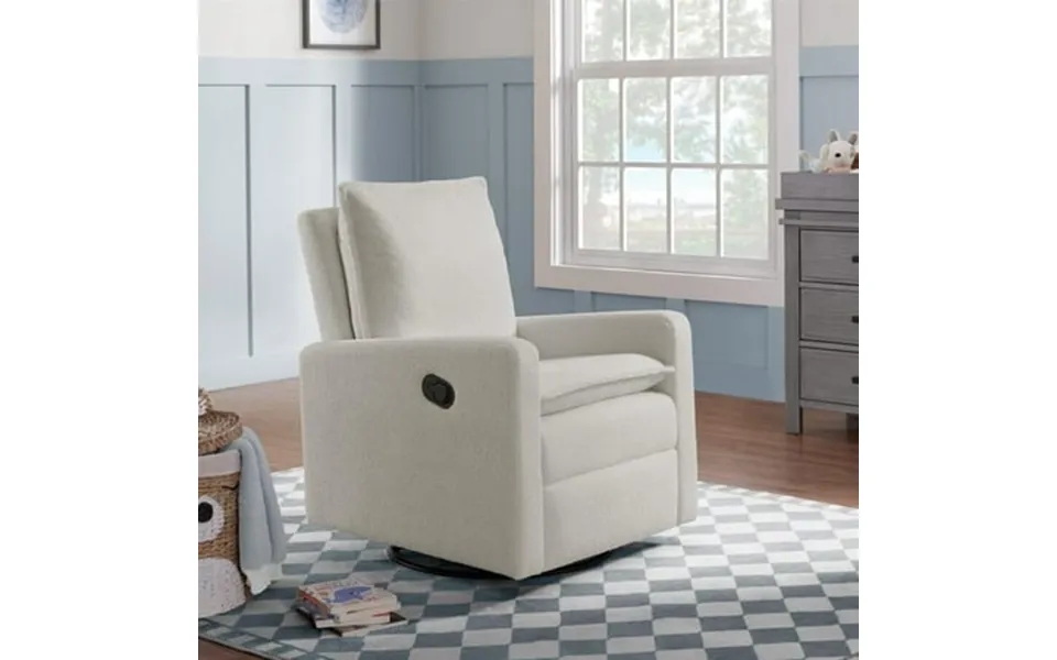 Gelloan Upholstered Swivel Glider And Recliner Nursery Chair White