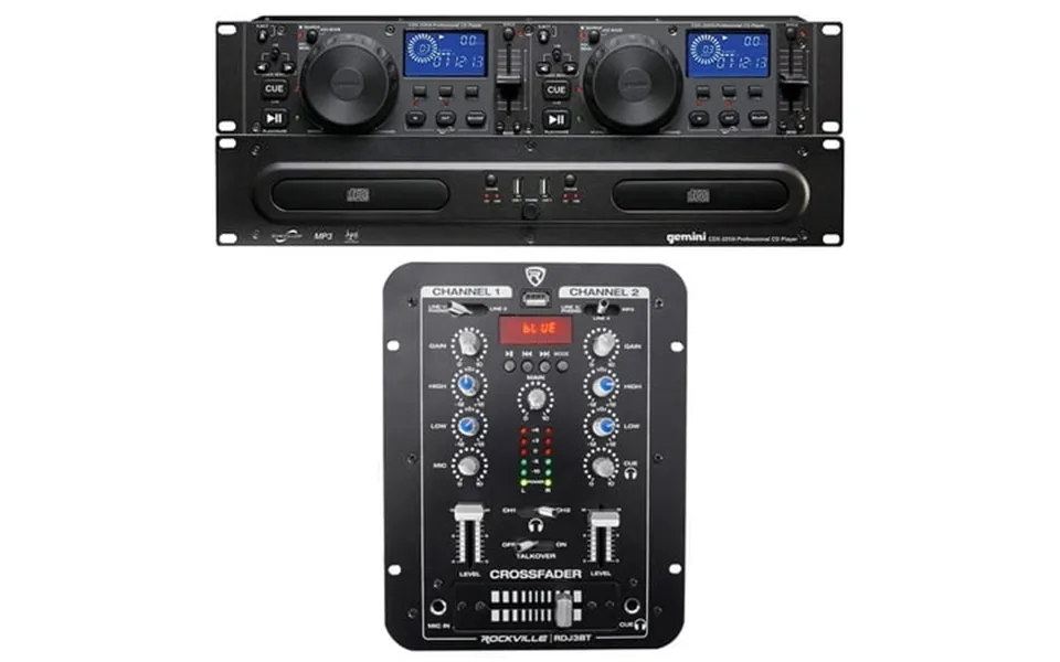 Gemini Cdx-2250i Pro Dj Dual Two Deck Rack Mount Cd Mp3 Media Player 2-ch Mixer