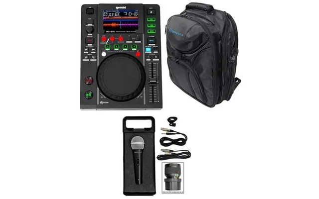 Gemini Mdj-600 Tabletop Usb Cd Media Player Dj Midi Controller Mic Backpack product image