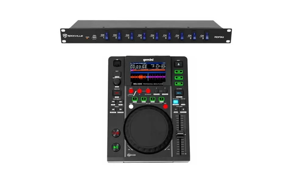 Gemini Mdj-600 Tabletop Usb Cd Media Player Dj Midi Controller Power Strip