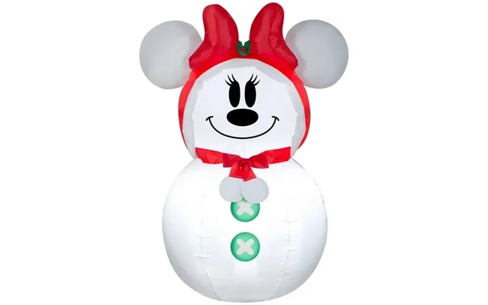 Gemmy Airblown Led White Minnie Mouse Snowman 3.5 Ft. Inflatable