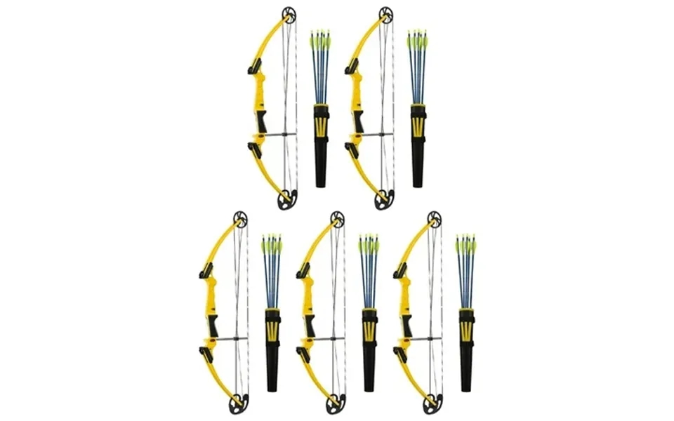 Genesis Archery Left-handed Compound Bow Archery Kit Yellow 5 Pack