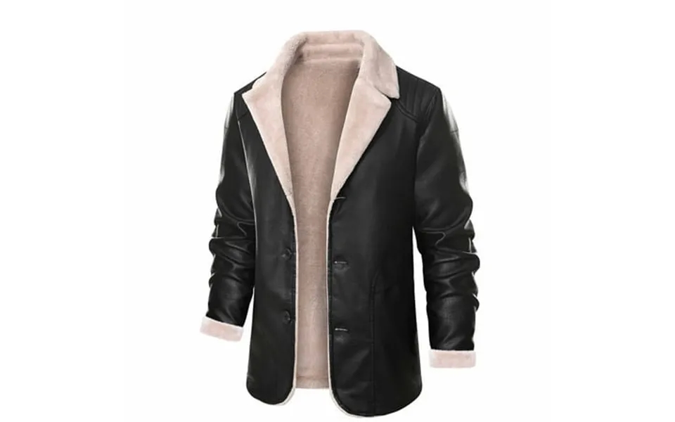 Genging Men S Winter New Clothes New Fashion Button Opening And Closing Fleece Coat Long Sleeve Jacket Suit Board Leathe