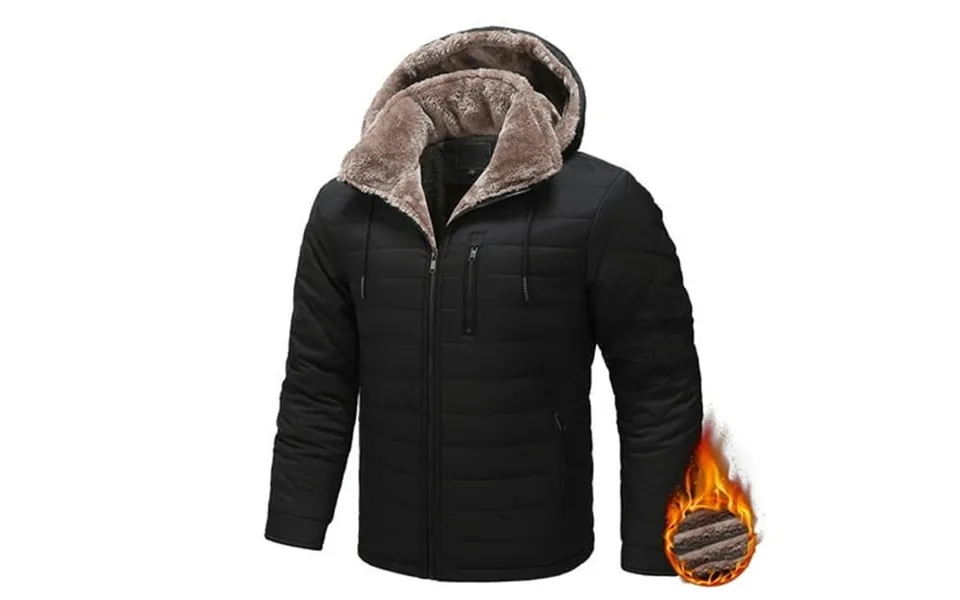 Genging Winter Puffer Jacket For Men Puffy Ski Parka With Hood Cotton Mens Bubble Coat With Zipper Pockets