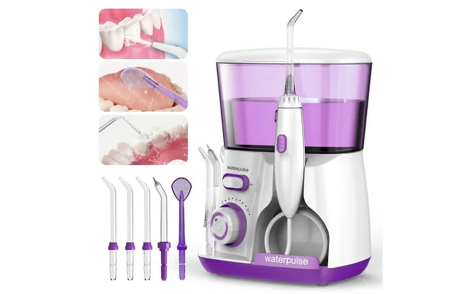 Genkent 800ml Dental Electric Water Flosser Oral Irrigator With 5 Adjustable Water Jet Tips For Family Oral Cleaner Hygi