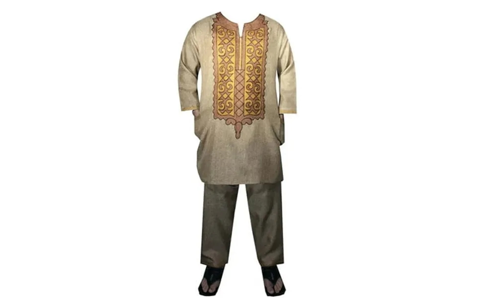 Genone African Men Clothing Shirt Pant Suit Wedding Attire Ankara Set Light Olive 17 Normal Fabric 1x