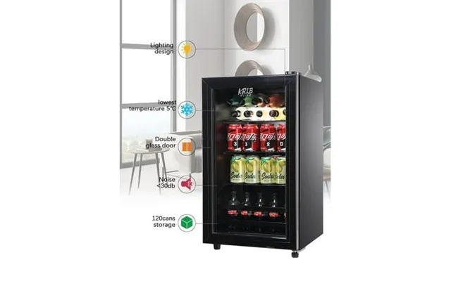 Ggtb 3.2 Cu.ft Beverage Refrigerator Cooler -120 Can Mini Fridge Freestanding Wine Chiller Glass Door For Soda Beer Glas product image