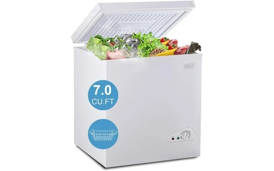 Ggtb 5 Cu.ft Chest Freezer With Removable Basket Top Open Door Compact Freezer With Adjustable Temperature For Home Kitc
