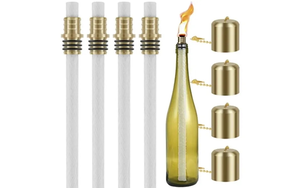 Ghojet Home Brass And Glass Fiber Cotton Outdoor Torches With Durable
