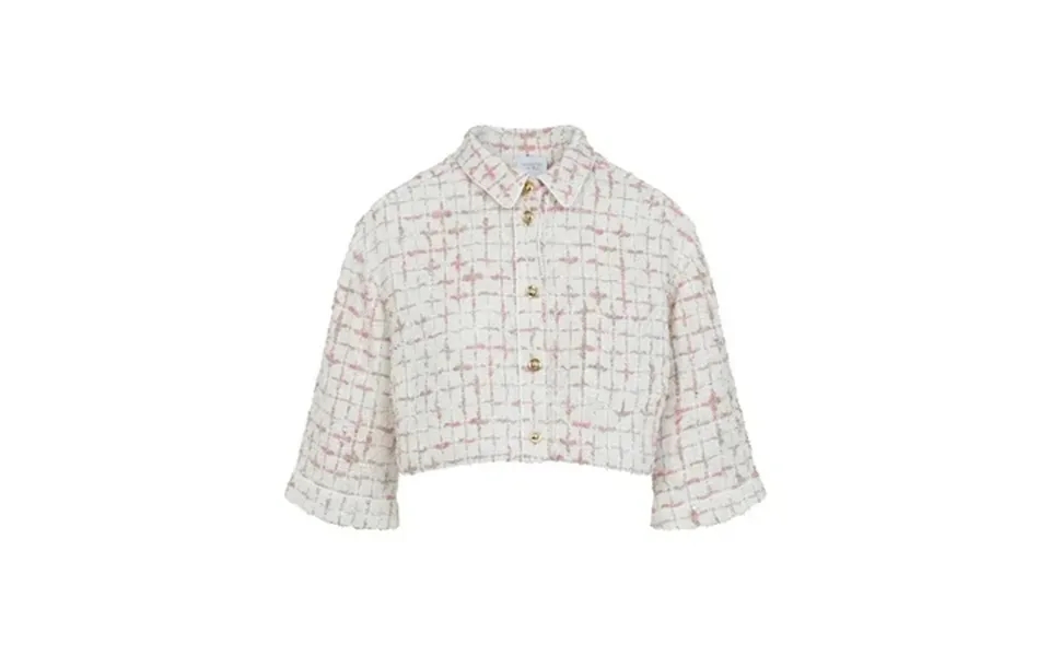 Giambattista Valli Ivory Rose Cropped Silk Shirt Women S