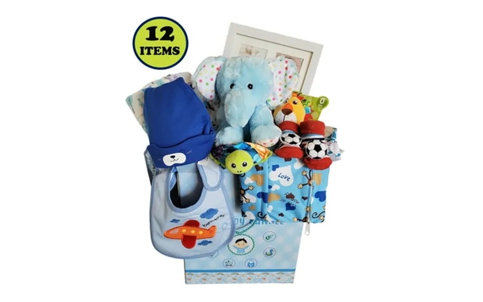 Gifts Are Blue Baby Boy Bundle Gift Set With Essentials Toys & Accessories For 1st Year 12 Items