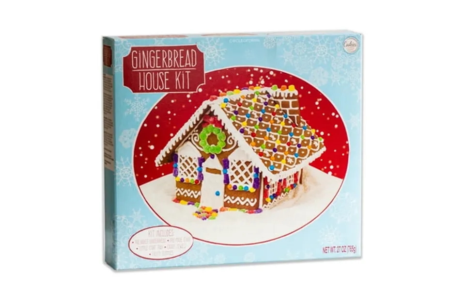 Gingerbread Christmas House Kit - Pre-baked Gingerbread Icing Gummies Starter Tray Etc