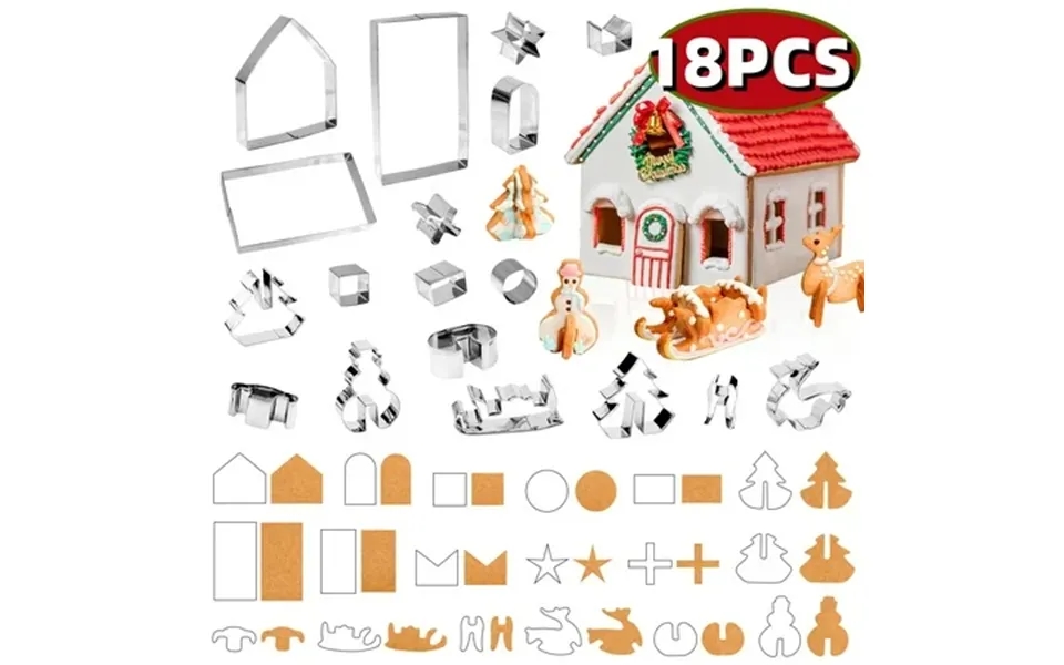 Gingerbread House Cookie Cutter Set 3d Stainless Steel Christmas Cookie Cutter Kit Including Christmas Tree Snowman Rein