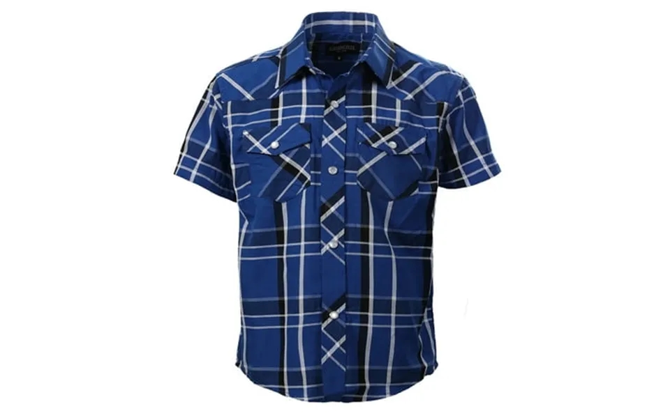 Gioberti Boys Casual Western Plaid Pearl Snap-on Buttons Short Sleeve Shirt