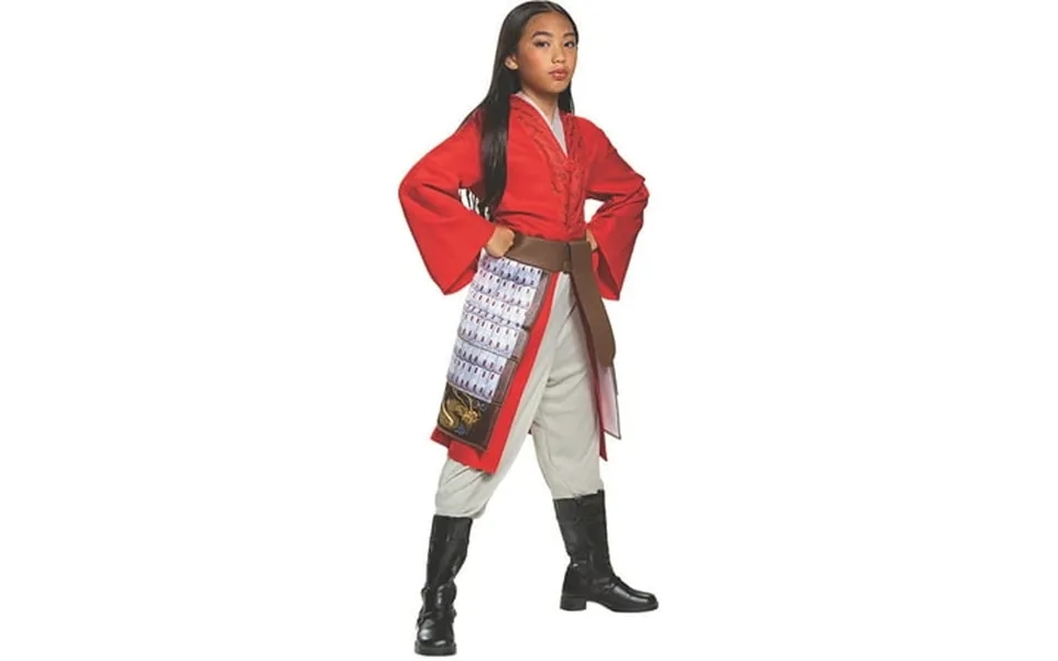 Girls Disney Mulan Hero Red Dress Deluxe Costume By Disguise - Size 5-6