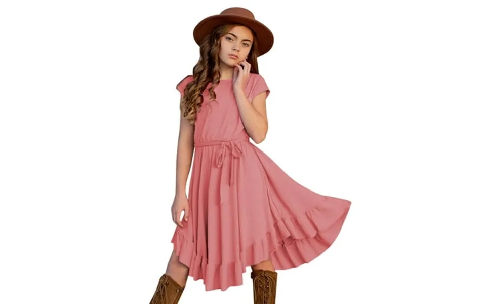 Girls Dresses Retro Swing Ruffles Party Dresses Stylish Little Solid Rockabilly Gowns For Birthdays And