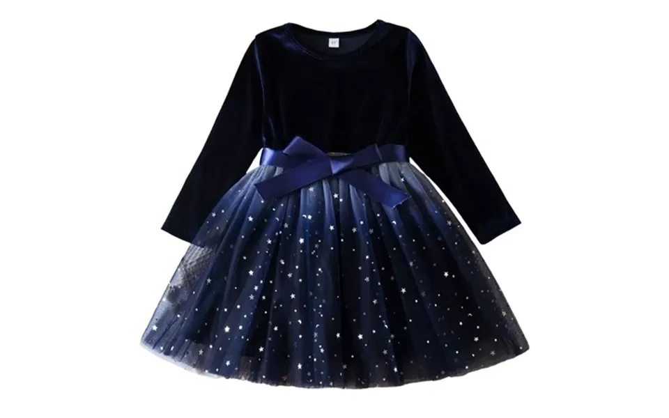 Girls Dresses Toddler Children Christmas Long Sleeve Bowknot Star Prints Dress Clothes For And Holiday Celebrations