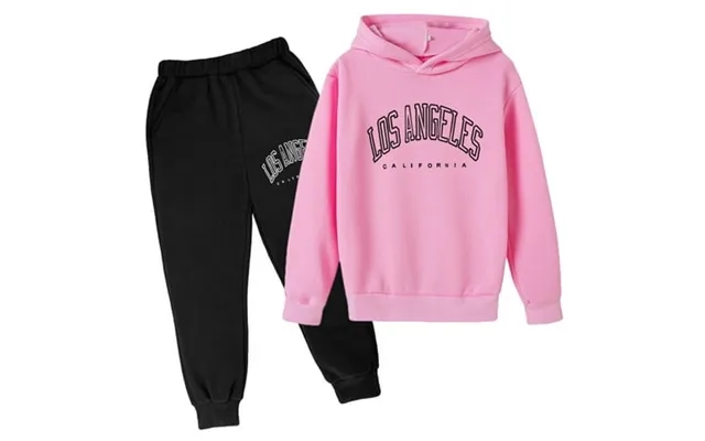 Girls Outfits Casual Letter Printed Long Sleeve Hoodie Pullover Sweatshirt Tracksuit Jogger Sweatpants Unisex 2 Piece Se product image