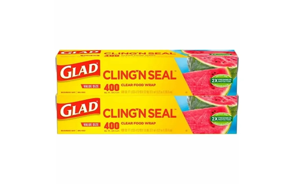 Glad Cling N Seal Clear Plastic Food Wrap 400 Sq. Ft. 2 Pk.