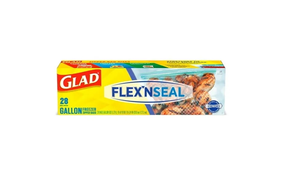 Glad Flex Nseal Zipper Freezer Storage Gallon Bags Pack Of 4