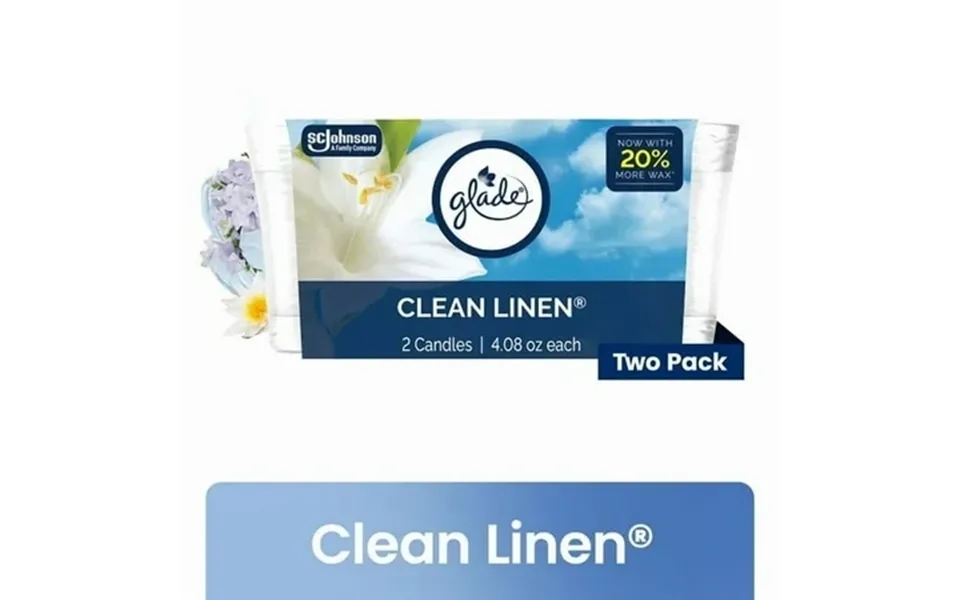 Glade Single Wick Candles Clean Linen 8.16 Oz 4 Count Total