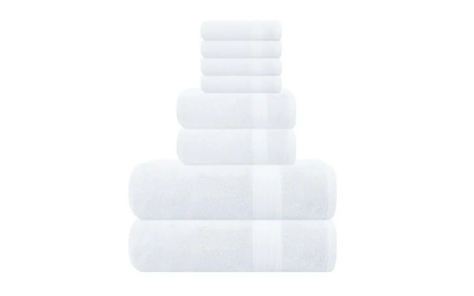 Glamburg Ultra Soft 8-piece Towel Set - 100% Pure Ringspun Cotton Contains 2 Oversized Bath Towels 27x54 2 Hand Towels 1