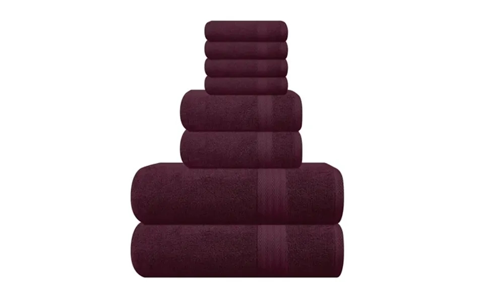 Glamburg Ultra Soft 8-piece Towel Set - 100% Pure Ringspun Cotton Contains 2 Oversized Bath Towels 27x54 2 Hand Towels 1
