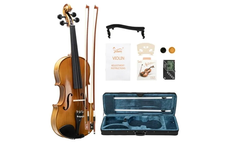 Glarry 4 4 Acoustic Violin Kit W Square Case 2 Bows Extra Strings And Bridge Matt Natural